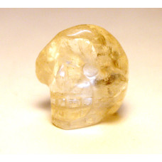 Skull Carved Fetish Bead 0.75 Inch - Clear Quartz