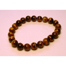 8 mm Gemstone Round Bead Bracelet - 10 pcs pack - Tiger Eye