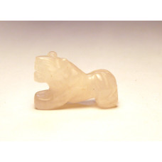 Tiger Carved Fetish Bead 0.75 Inch - Rose Quartz