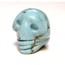 Skull Carved Fetish Bead 0.75 Inch - Howlite Turquoise