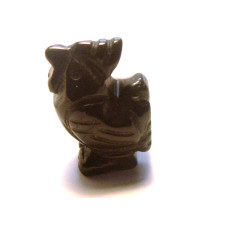 Rooster 1 Inch Figurine - Obsidian Black