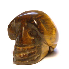 Skull Carved Fetish Bead 0.75 Inch - Tiger Eye