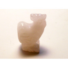 Rooster Carved Fetish Bead 0.75 Inch - Rose Quartz