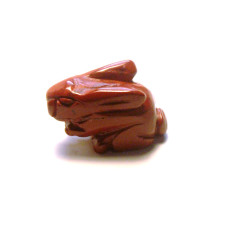 Rabbit (Hands Down) Carved Fetish Bead 0.75 Inch - Rainbow Jasper