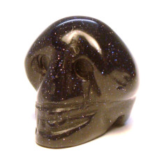 Skull Carved Fetish Bead 0.75 Inch - Blue Goldstone