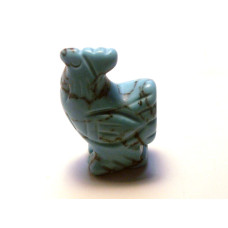 Rooster Carved Fetish Bead 0.75 Inch - Howlite Turquoise