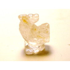 Rooster Carved Fetish Bead 0.75 Inch - Clear Quartz