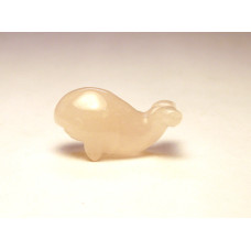 Whale Carved Fetish Bead 0.75 Inch - Rose Quartz