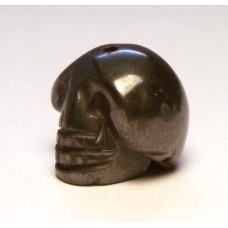 Skull Carved Fetish Bead 0.75 Inch - Hematite