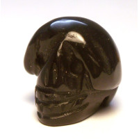 Skull 1 Inch Figurine - Obsidian Black  - 24 pcs pack