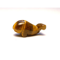 Whale Carved Fetish Bead 0.75 Inch - Tiger Eye