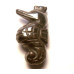 Sea Horse Carved Fetish Bead 0.75 Inch - Hematite