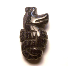 Seahorse 1 Inch Figurine - Blue Goldstone