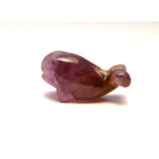 Whale Carved Fetish Bead 0.75 Inch - Amethyst