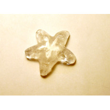 Starfish Carved Fetish Bead 0.75 Inch - Clear Quartz