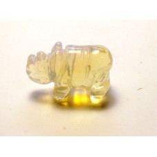 Rhino Carved Fetish Bead 0.75 Inch - Opalite