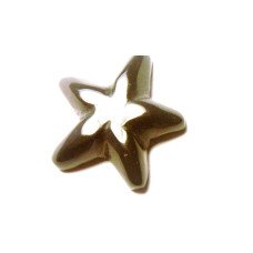 Starfish Carved Fetish Bead 0.75 Inch - Hematite