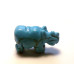 Rhino Carved Fetish Bead 0.75 Inch - Howlite Turquoise