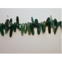 Irregular Gemstone Teeth Strand 16 Inches- Green