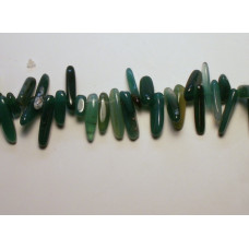 Irregular Gemstone Teeth Strand 16 Inches- Green