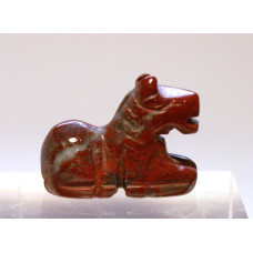 Horse Sitting 1 Inch Figurine - Rainbow Jasper