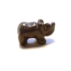 Rhino 1 Inch Figurine - Blue Goldstone