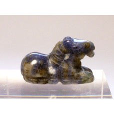 Horse Sitting Carved Fetish Bead 0.75 Inch - Sodalite