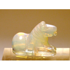 Horse Sitting Carved Fetish Bead 0.75 Inch - Opalite