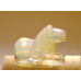 Horse Sitting Carved Fetish Bead 0.75 Inch - Opalite