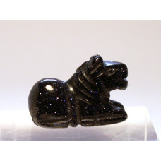 Horse Sitting 1 Inch Figurine - Blue Goldstone