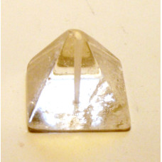 Pyramid Carved Fetish Bead 0.75 Inch - Clear Quartz