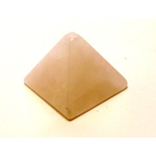 Pyramid Carved Fetish Bead 0.75 Inch - Rose Quartz