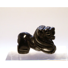 Lion Carved Fetish Bead 0.75 Inch - Blue Goldstone