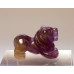 Lion Carved Fetish Bead 0.75 Inch - Amethyst