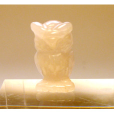 Owl Carved Fetish Bead 0.75 Inch - Rose Quartz