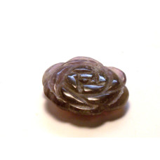 Rose Carved Fetish Bead 0.75 Inch - Amethyst