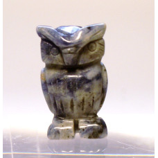 Owl Carved Fetish Bead 0.75 Inch - Sodalite