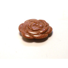 Rose Carved Fetish Bead 0.75 Inch - Goldstone