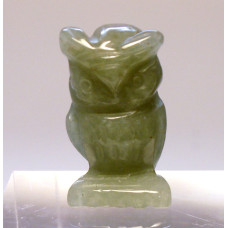 Owl Carved Fetish Bead 0.75 Inch - Aventurine