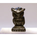 Owl Carved Fetish Bead 0.75 Inch - Hematite