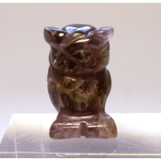 Owl Carved Fetish Bead 0.75 Inch - Amethyst