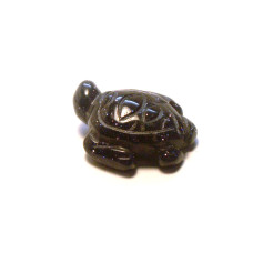 Sea Turtle Carved Fetish Bead 0.75 Inch - Blue Goldstone