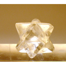 Merkaba Carved Fetish Bead 0.75 Inch - Clear Quartz