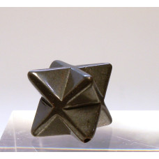 Merkaba Carved Fetish Bead 0.75 Inch - Hematite