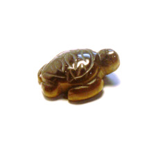 Sea Turtle Carved Fetish Bead 0.75 Inch - Tiger Eye