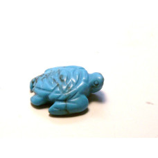 Sea Turtle Carved Fetish Bead 0.75 Inch - Howlite Turquoise