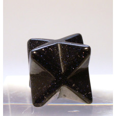 Merkaba Carved Fetish Bead 0.75 Inch - Blue Goldstone