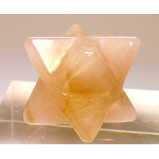 Merkaba Carved Fetish Bead 0.75 Inch - Rose Quartz