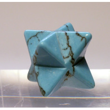 Merkaba Carved Fetish Bead 0.75 Inch - Howlite Turquoise