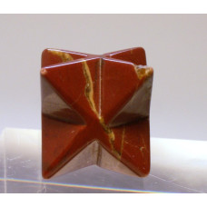 Merkaba Carved Fetish Bead 0.75 Inch - Rainbow Jasper